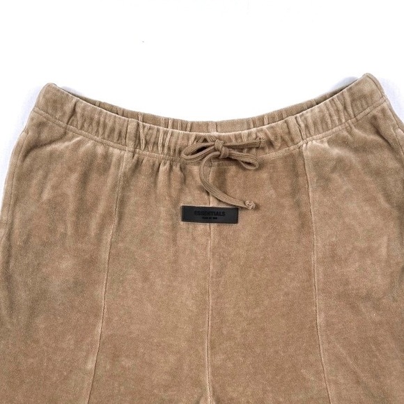 Essentials FOG Wmn's Oak Tan Velour Joggers/Qurter Zip Sweatpants Set Sz L - Picture 8 of 13